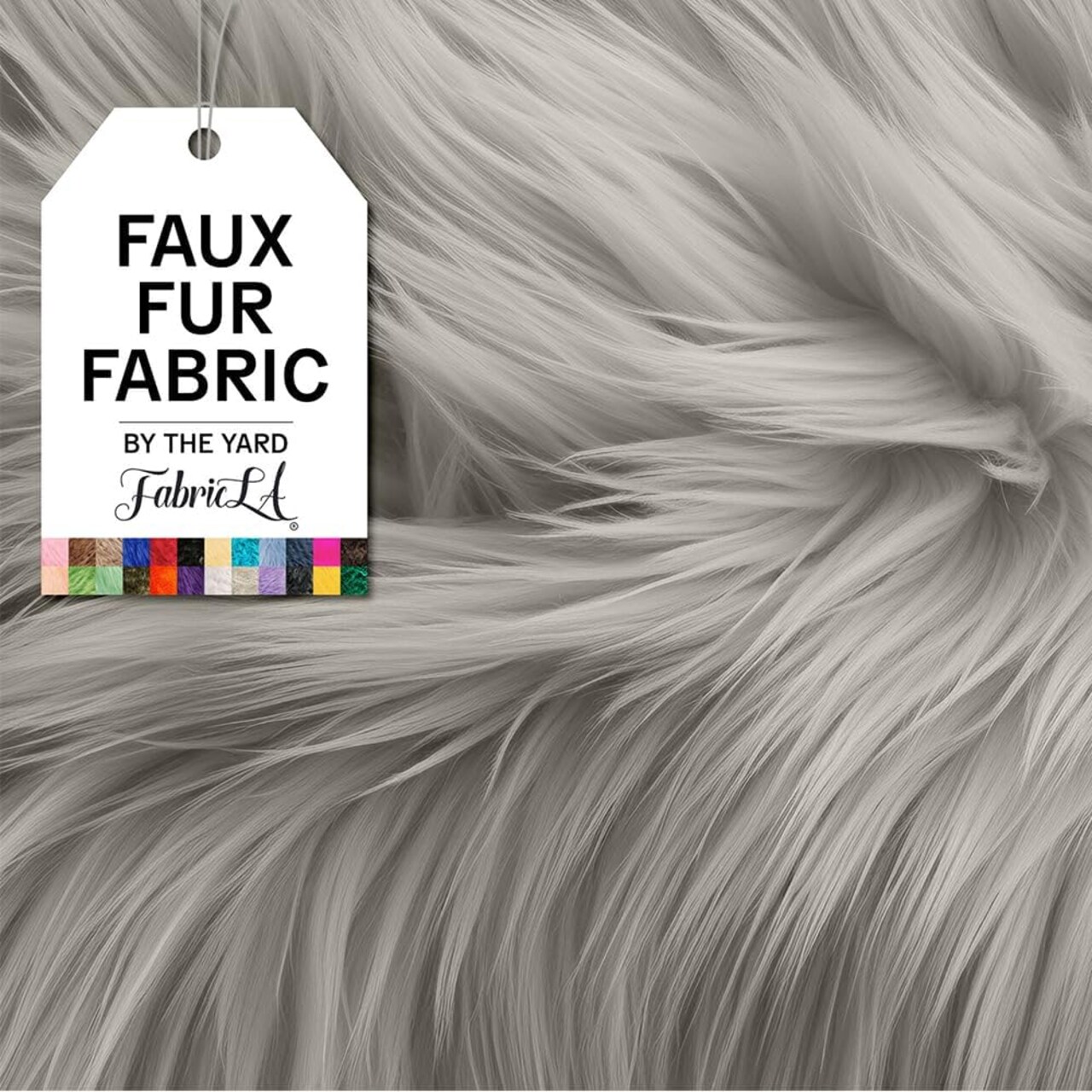 FabricLA | Shaggy Faux Fur | Fabric by The Yard | 180" X 60" Inch Wide | Craft Furry Fabric | Sewing, Apparel, Rugs, Pillows & More | Faux Fluffy Fabric | Platinum Gray, 5 Yard